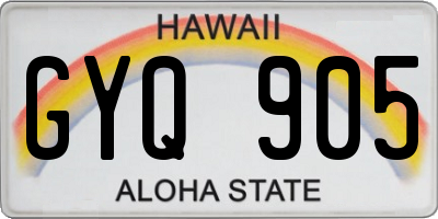 HI license plate GYQ905