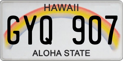 HI license plate GYQ907