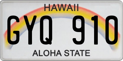 HI license plate GYQ910