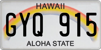 HI license plate GYQ915