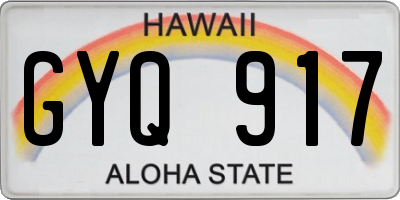 HI license plate GYQ917