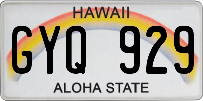 HI license plate GYQ929