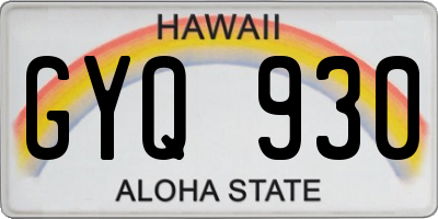 HI license plate GYQ930