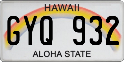 HI license plate GYQ932
