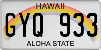 HI license plate GYQ933