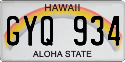 HI license plate GYQ934