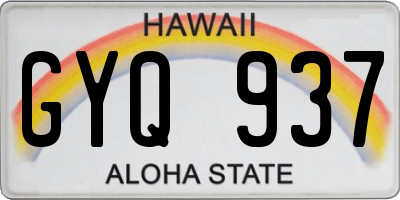 HI license plate GYQ937