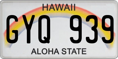 HI license plate GYQ939