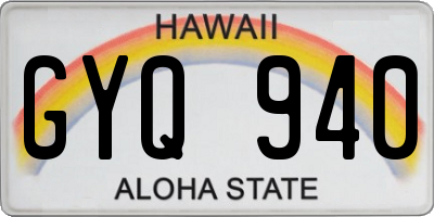 HI license plate GYQ940