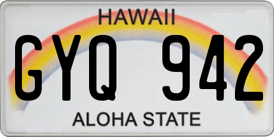 HI license plate GYQ942
