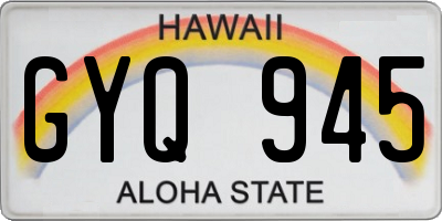 HI license plate GYQ945