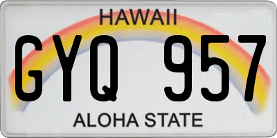HI license plate GYQ957