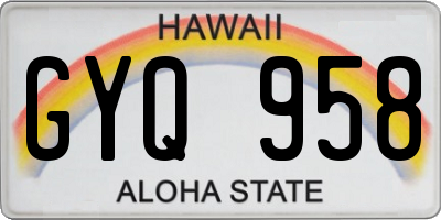 HI license plate GYQ958