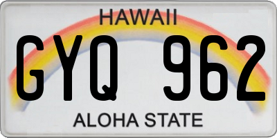 HI license plate GYQ962