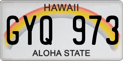 HI license plate GYQ973