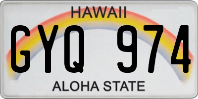HI license plate GYQ974