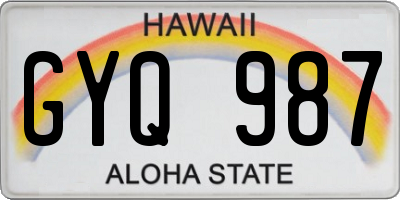 HI license plate GYQ987