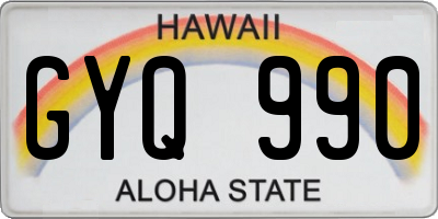 HI license plate GYQ990