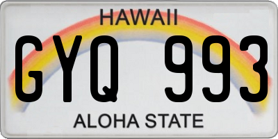 HI license plate GYQ993
