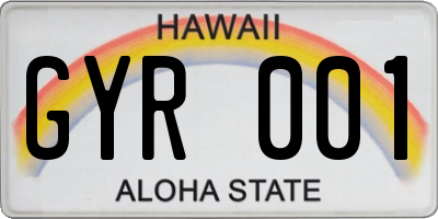HI license plate GYR001
