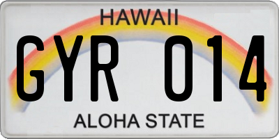 HI license plate GYR014