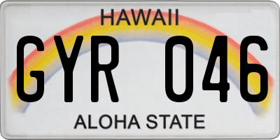 HI license plate GYR046