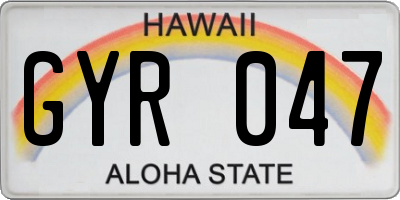 HI license plate GYR047