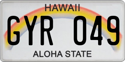 HI license plate GYR049