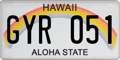 HI license plate GYR051