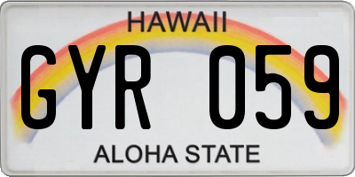 HI license plate GYR059