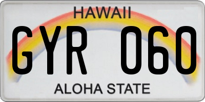 HI license plate GYR060