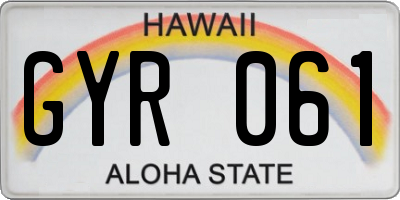 HI license plate GYR061