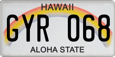 HI license plate GYR068