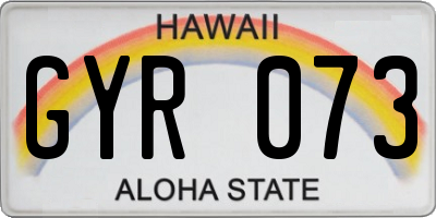 HI license plate GYR073