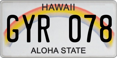 HI license plate GYR078