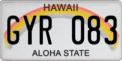 HI license plate GYR083