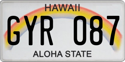 HI license plate GYR087