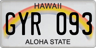 HI license plate GYR093