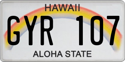 HI license plate GYR107