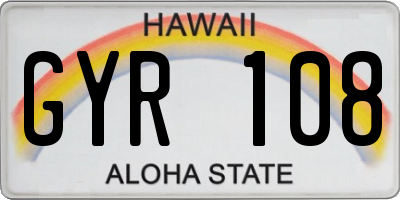 HI license plate GYR108