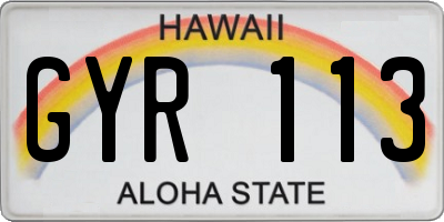 HI license plate GYR113
