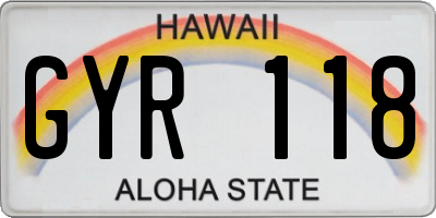 HI license plate GYR118