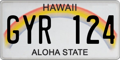HI license plate GYR124