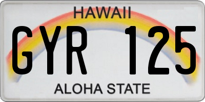HI license plate GYR125