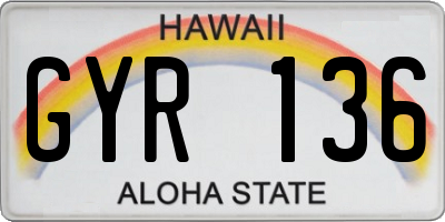 HI license plate GYR136