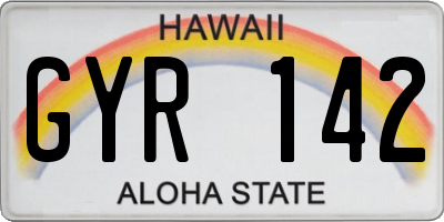 HI license plate GYR142