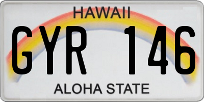 HI license plate GYR146