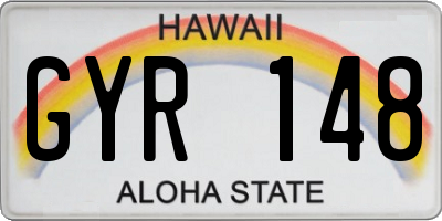 HI license plate GYR148