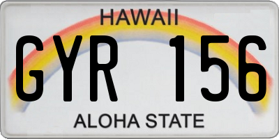 HI license plate GYR156