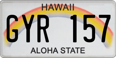 HI license plate GYR157